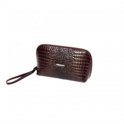 Подаръчен комплект несесер за грим и ключодържател BELLE бордо лак