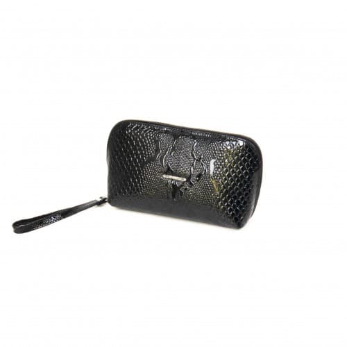 Подаръчен комплект несесер за грим и ключодържател SCARLET черен лак