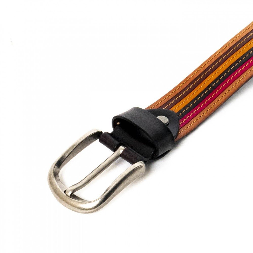 Колан ENZO NORI модел BARTI естествена кожа шарен