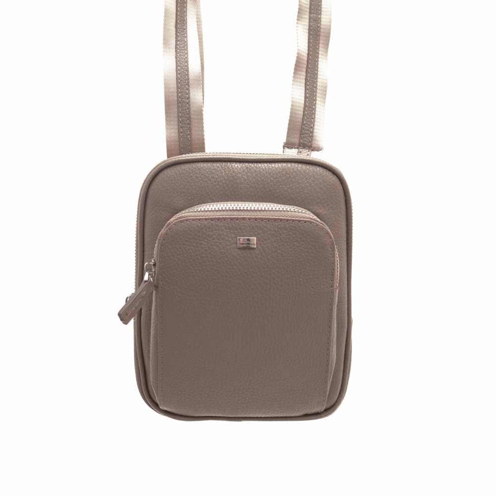 Мъжка чанта през рамо ENZO NORI модел VICI естествена кожа бежов