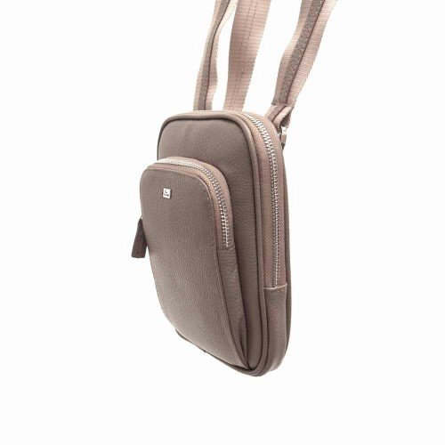 Мъжка чанта през рамо ENZO NORI модел VICI естествена кожа бежов