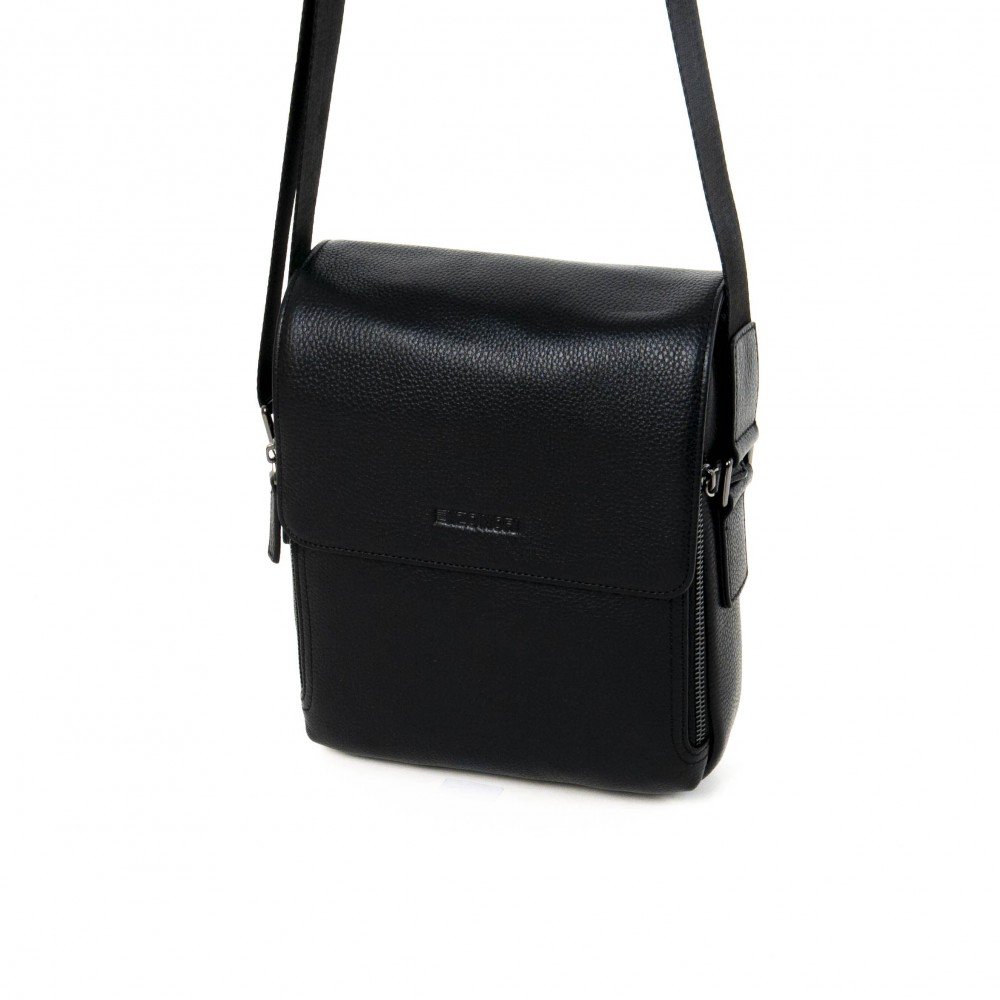 Мъжка чанта през рамо ENZO NORI модел PABLO естествена кожа черен