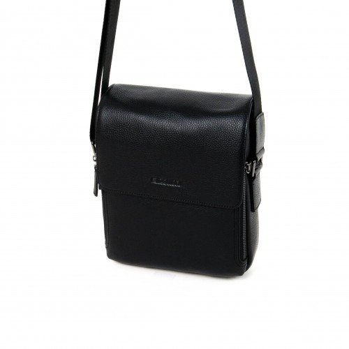 Мъжка чанта през рамо ENZO NORI модел PABLO естествена кожа черен