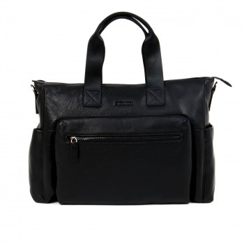 Пътна чанта ЕNZO NORI модел AVENUE естествена кожа черен
