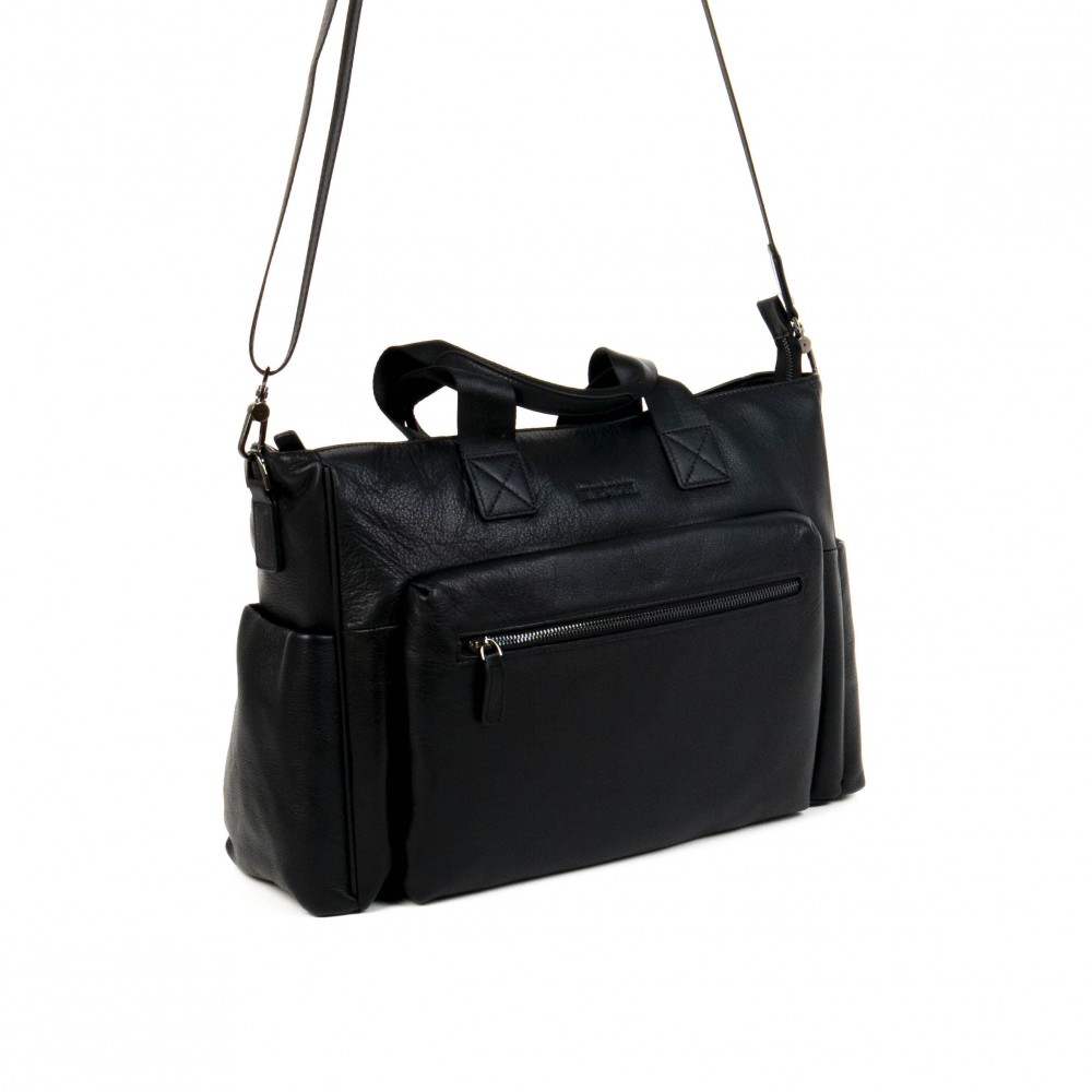 Пътна чанта ЕNZO NORI модел AVENUE естествена кожа черен