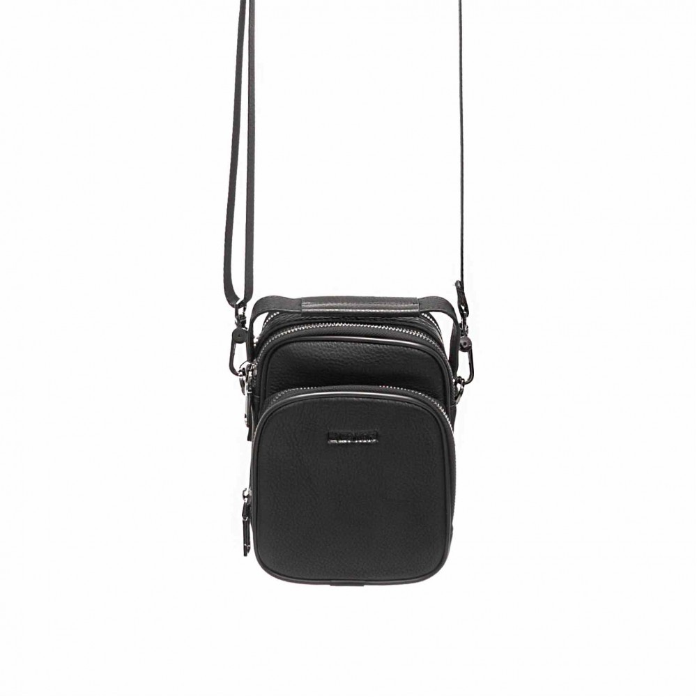 Мъжка чанта през рамо ENZO NORI модел SONY естествена кожа черен