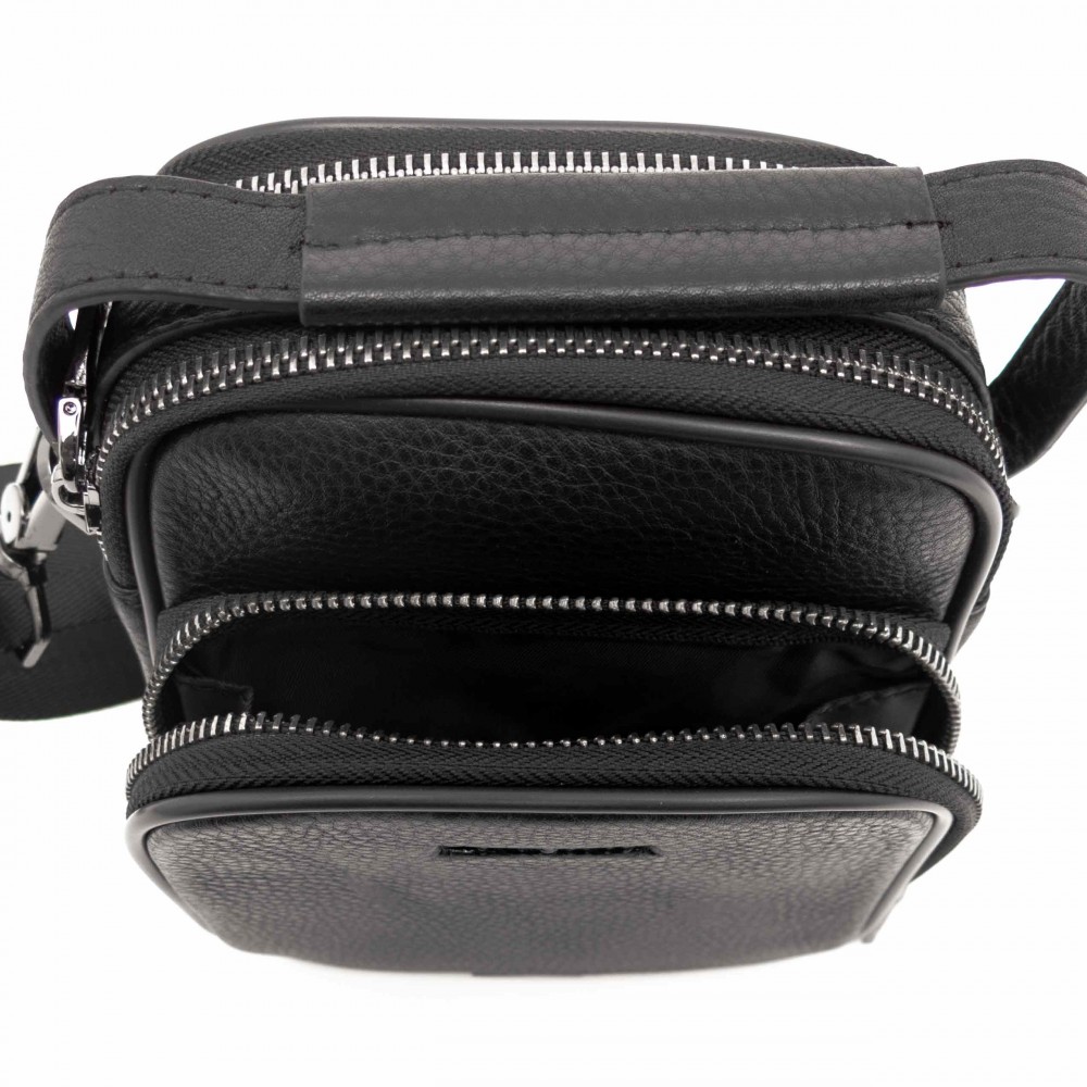 Мъжка чанта през рамо ENZO NORI модел SONY естествена кожа черен