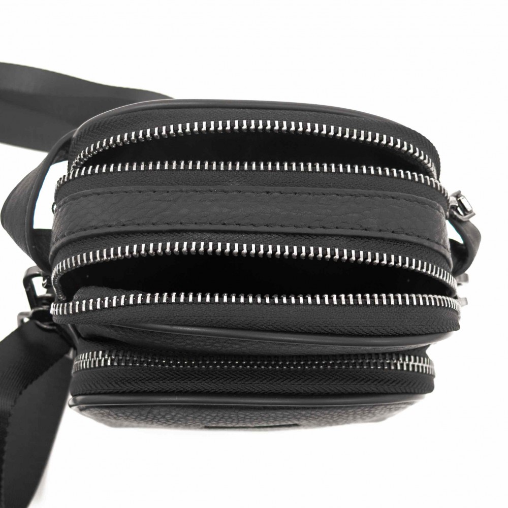 Мъжка чанта през рамо ENZO NORI модел SONY естествена кожа черен