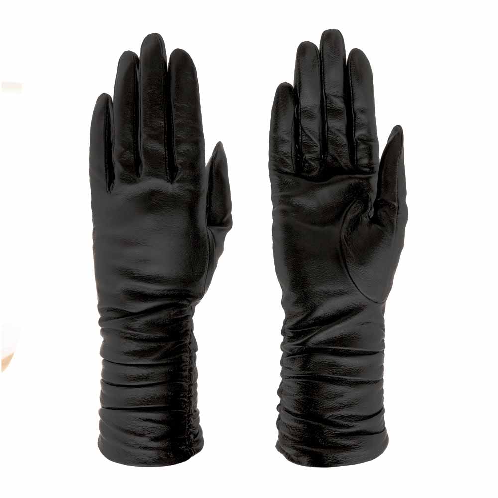 Дамски ръкавици PAULA VENTI модел LIZI естествена кожа черен