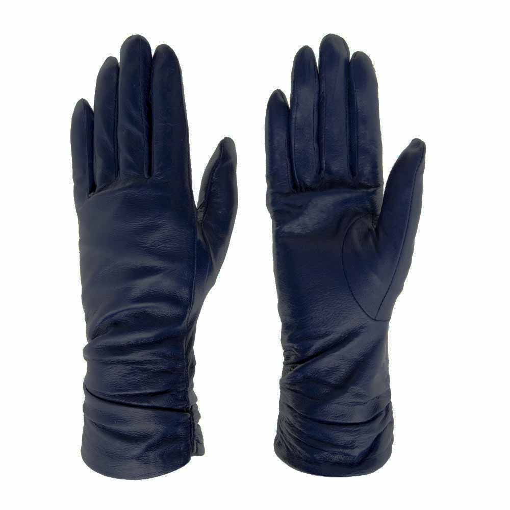 Дамски ръкавици PAULA VENTI модел ELENA естествена кожа син