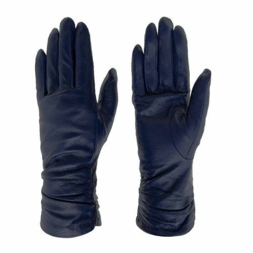 Дамски ръкавици PAULA VENTI модел ELENA естествена кожа син