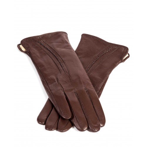 Дамски ръкавици Paula Venti модел DETTI естествена кожа кафяв