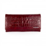 Дамско портмоне ENZO NORI модел CLASSIQUE естествена кожа бордо кроко