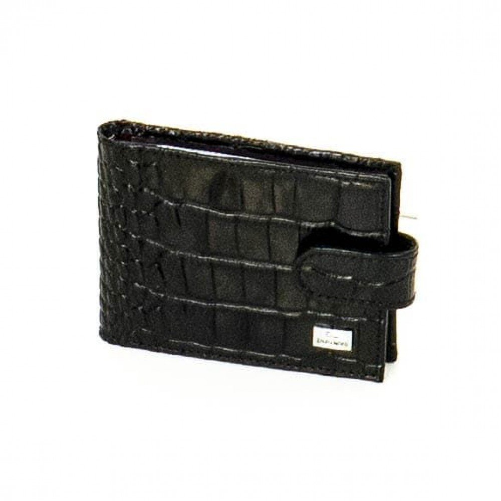 Визитник ENZO NORI модел BOLERO естествена кожа черен кроко