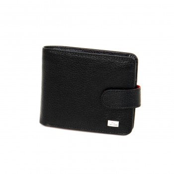 Мъжки портфейл ENZO NORI модел FERO-01 естествена кожа черен-червен
