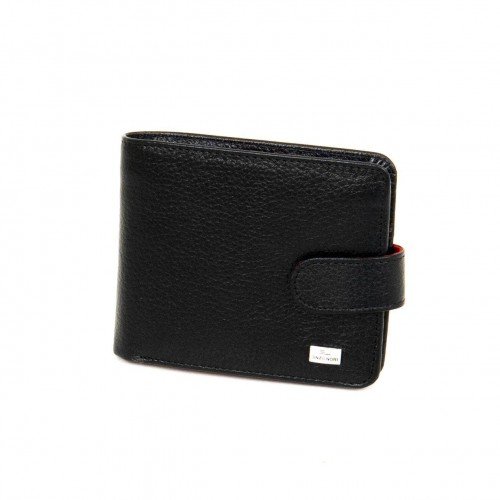 Мъжки портфейл ENZO NORI модел FERO-01 естествена кожа черен-червен