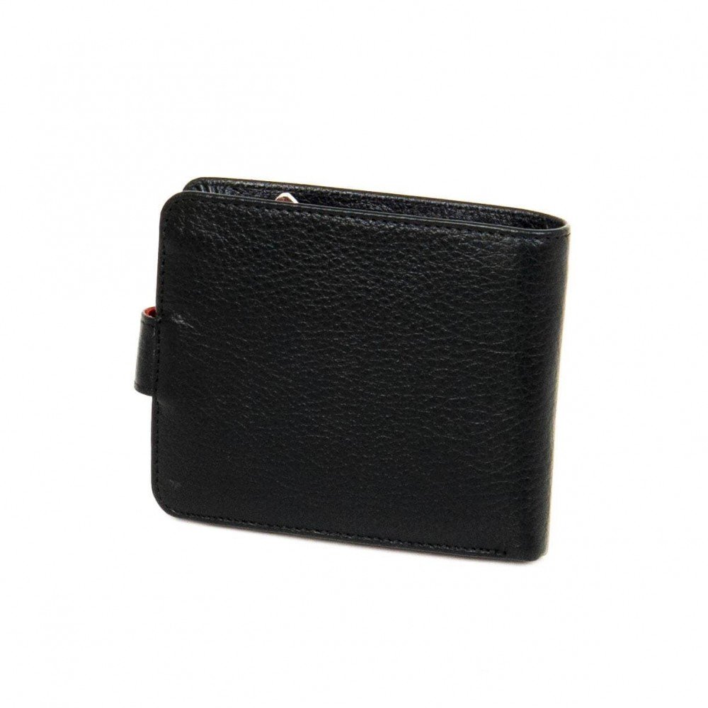 Мъжки портфейл ENZO NORI модел FERO-01 естествена кожа черен-червен