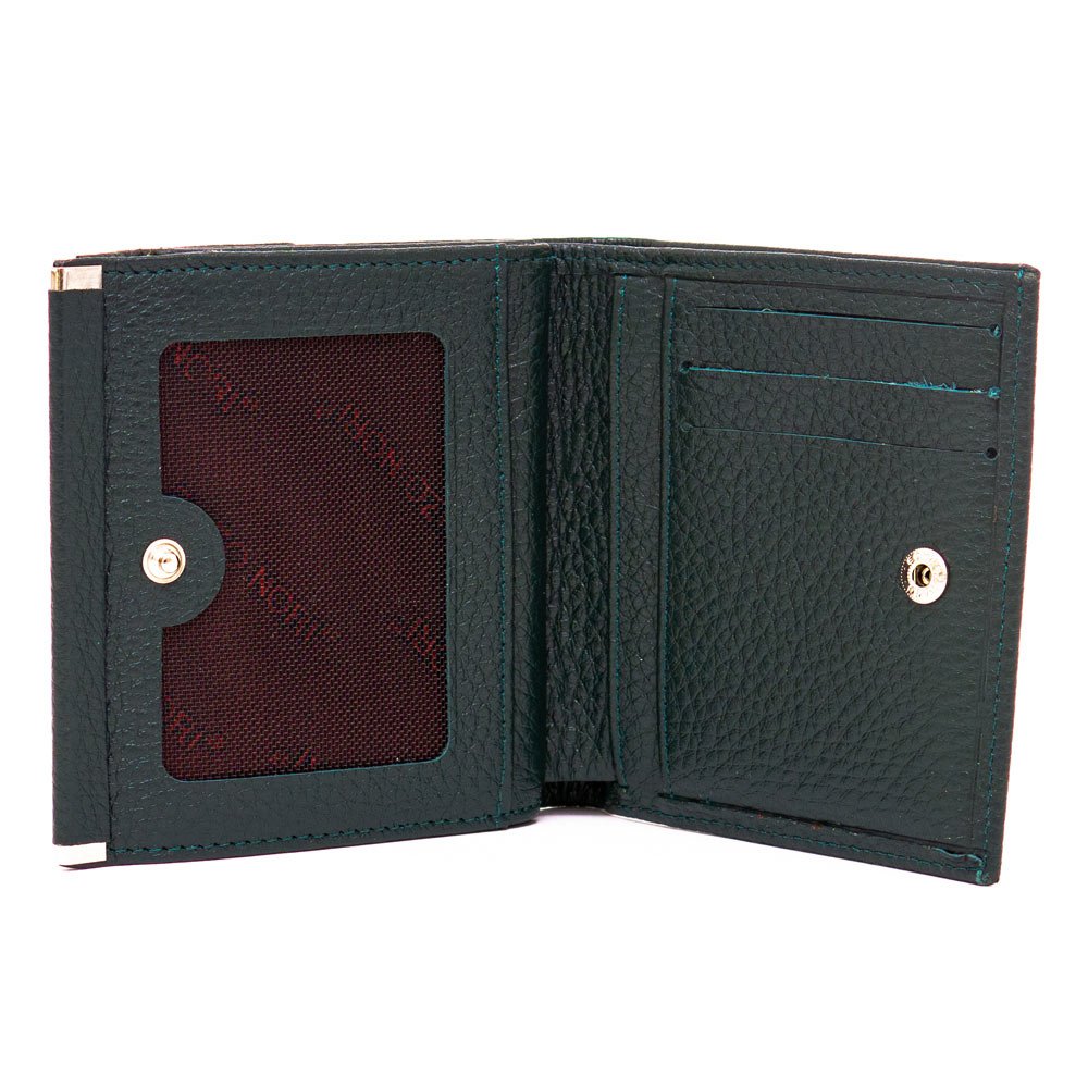 Малко дамско портмоне ENZO NORI модел MINI естествена кожа тъмно зелен