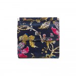 Малко дамско портмоне ENZO NORI модел MINI естествена кожа син с цветя