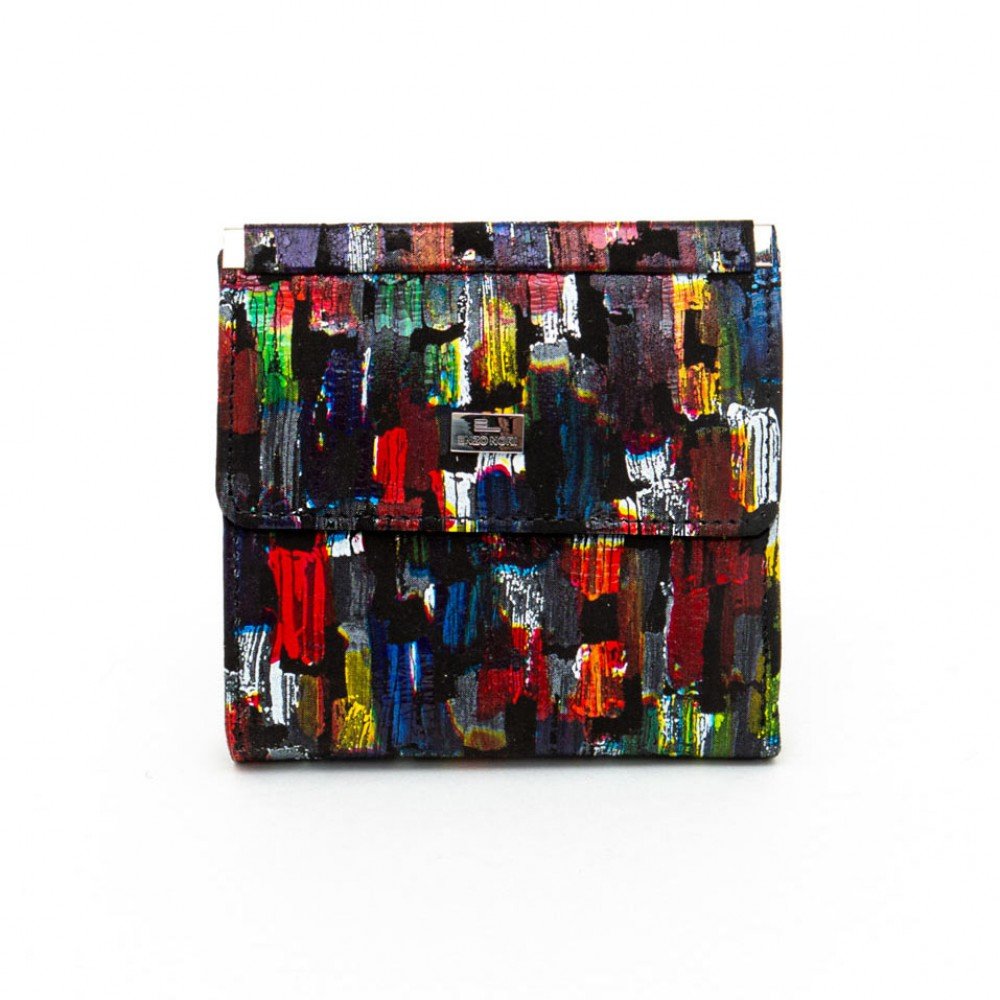 Малко дамско портмоне ENZO NORI модел MINI естествена кожа тъмна палитра