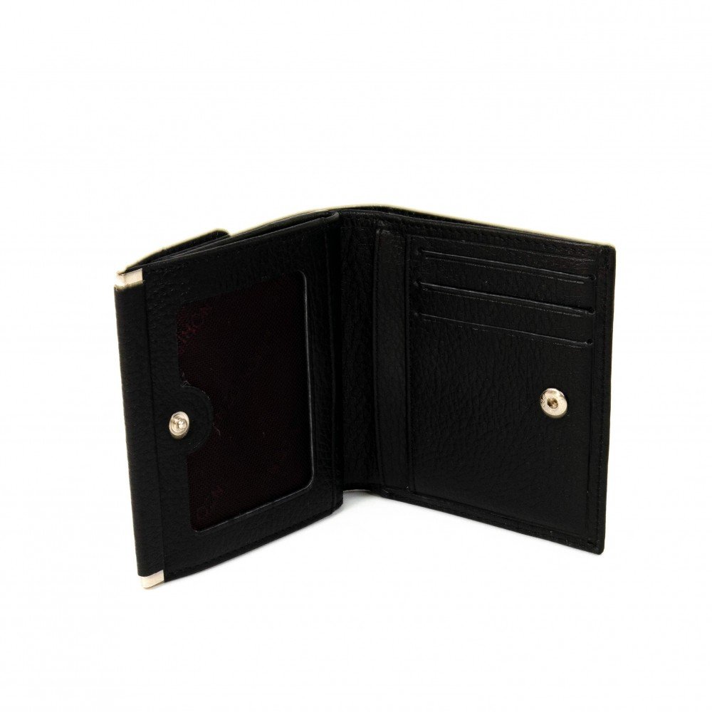 Малко дамско портмоне ENZO NORI модел MINI естествена кожа черен лак